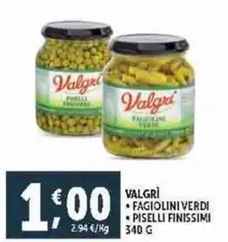 Deco Supermercati Valgrì-fagiolini verdi-piselli finissimi offerta