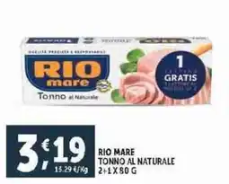 Deco Supermercati Rio mare tonno al naturale offerta