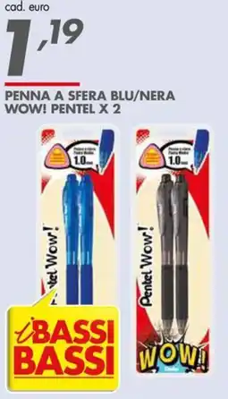 Italmark Penna a sfera blu/nera wow! PENTEL X 2 offerta
