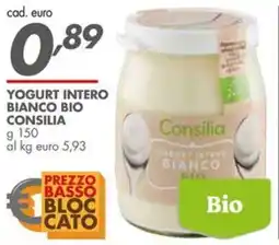 Italmark Yogurt intero bianco bio CONSILIA offerta