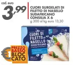 Italmark Cuori surgelati di filetto di nasello sudafricano CONSILIA X 6 offerta