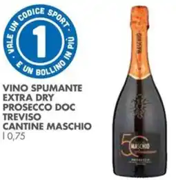 Italmark Vino spumante extra dry prosecco doc treviso cantine MASCHIO offerta