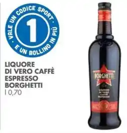 Italmark Liquore di vero caffè espresso BORGHETTI offerta
