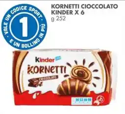 Italmark Kornetti cioccolato KINDER X 6 offerta