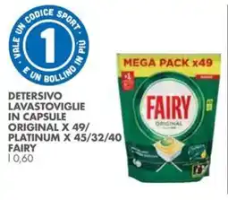 Italmark Detersivo lavastoviglie in capsule original x 49/ original x 49/ platinum x 45/32/40 FAIRY offerta