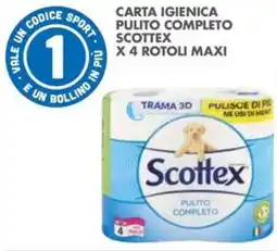 Italmark Carta igienica pulito completo scottex x 4 rotoli maxi offerta