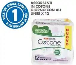 Italmark Assorbenti in cotone giorno con ali LINES X 12 offerta