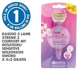 Italmark Rasoio 3 lame xtreme 3 comfort my intuition/ sensitive wilkinson sword offerta