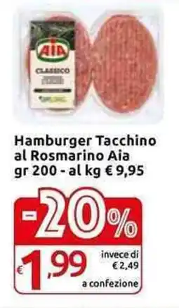 Carrefour Express Hamburger Tacchino al Rosmarino Aia offerta