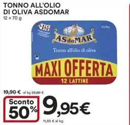 Ipercoop Tonno all'olio di oliva ASDOMAR offerta