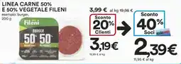 Ipercoop Linea carne 50% e 50% vegetale FILENI offerta