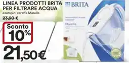 Ipercoop Linea prodotti brita per filtrare acqua offerta