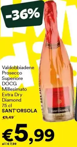 Unes Valdobbiadene Prosecco Superiore DOCG Millesimato SANT'ORSOLA offerta