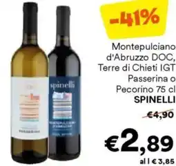 Unes Montepulciano d'Abruzzo DOC, Terre di Chieti IGT Passerina o Pecorino SPINELLI offerta