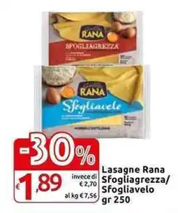 Carrefour Express Lasagne Rana invece di Sfogliagrezza/ Sfogliavelo offerta