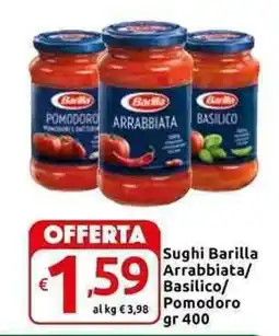 Carrefour Express Sughi Barilla Arrabbiata/ Basilico/ Pomodoro offerta