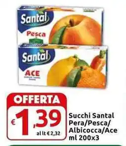 Carrefour Express Succhi Santal Pera/Pesca/ Albicocca/Ace offerta