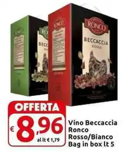 Carrefour Express Vino Beccaccia Ronco Rosso/Bianco Bag in box offerta