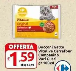 Carrefour Express Bocconi Gatto Vitalive Carrefour Companino Vari Gusti offerta