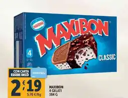 Deco Supermercati Nestle maxibon 4 gelati offerta
