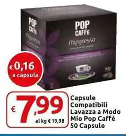 Carrefour Express Capsule Compatibili Lavazza a Modo Mio Pop Caffè 50 Capsule offerta