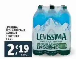 Deco Supermercati Levissima acqua minerale naturale 6 bottiglie offerta