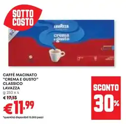Panorama Caffé macinato "crema e gusto" classico LAVAZZA offerta