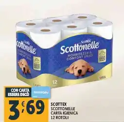 Deco Supermercati Scottex scottonelle carta igienica 12 rotoli offerta
