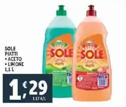 Deco Supermercati Sole piatti aceto-limone offerta