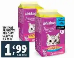 Deco Supermercati Whiskas pranzetti per gatti vari tipi offerta