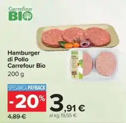 Carrefour Hamburger di Pollo Carrefour BIO offerta