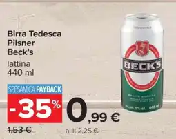 Carrefour Birra Tedesca Pilsner Beck’s offerta