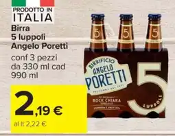 Carrefour Birra 5 luppoli Angelo Poretti offerta
