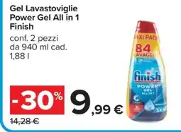Carrefour Gel Lavastoviglie Power Gel All in 1 Finish offerta