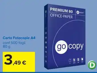 Carrefour Carta Fotocopie A4 offerta