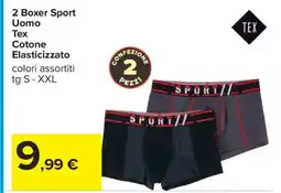 Carrefour 2 Boxer Sport Uomo offerta