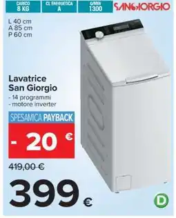 Carrefour Lavatrice San Giorgio offerta
