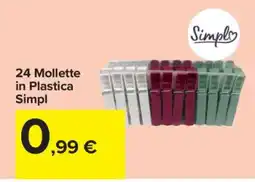 Carrefour 24 Mollette in Plastica Simpl offerta