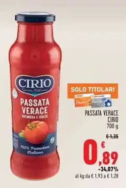 Conad PASSATA VERACE CIRIO 700 g offerta