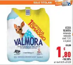 Conad ACQUA VALMORA minerale naturale offerta