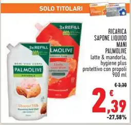 Conad RICARICA SAPONE LIQUIDO MANI PALMOLIVE offerta