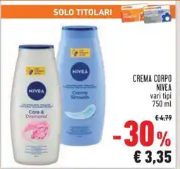 Conad CREMA CORPO NIVEA vari tipi 750 ml offerta