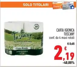 Conad CARTA IGIENICA TUSCANY offerta