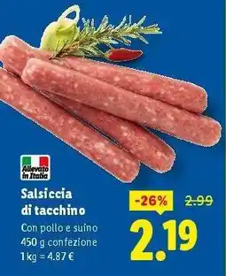 Lidl Salsiccia di tacchino offerta
