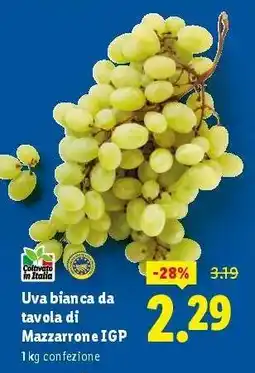 Lidl Uva bianca da tavola di Mazzarrone IGP offerta