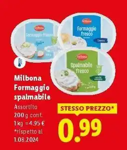 Lidl Milbona Formaggio spalmabile offerta