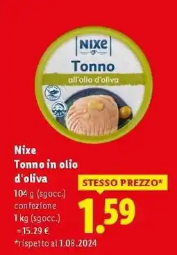 Lidl Nixe Tonno in olio d'oliva offerta