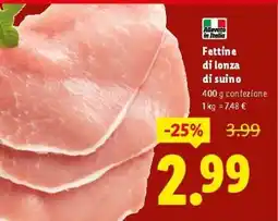 Lidl Fettine di lonza di suino offerta