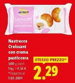 Lidl Nastrecce Croissant con crema pasticcera offerta