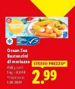 Lidl Ocean Sea Bastoncini di merluzzo offerta
